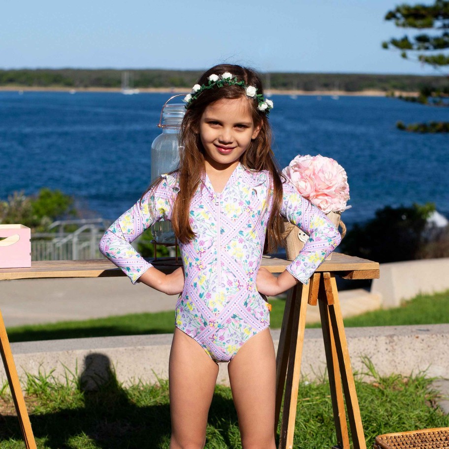 Lil Sista ( Girls Sizes 00-7 ) Salty Ink Sunsuit | 1230 Miss Posie Sunsuit Floral