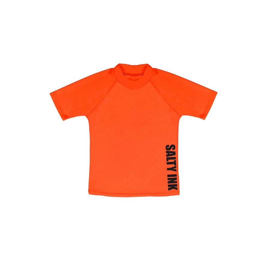 Boys ( Sizes 00-12) Salty Ink Rashvest | 416 Plain Salty Short Sleeve Rashvest