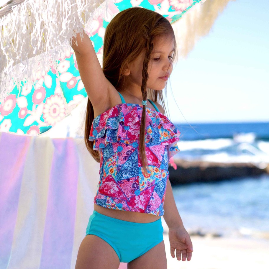 Lil Sista ( Girls Sizes 00-7 ) Salty Ink Bikini | 1024 Miss Girls Singlet Bikini Batiki