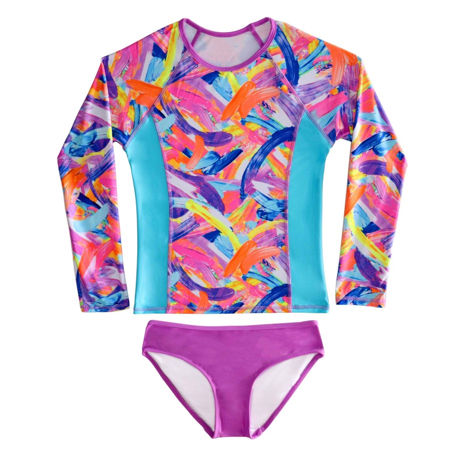 Sista ( Girls Sizes 8-16 ) Salty Ink Rashvest Set | 1324 Long Sleeve Rashvest Set Paint