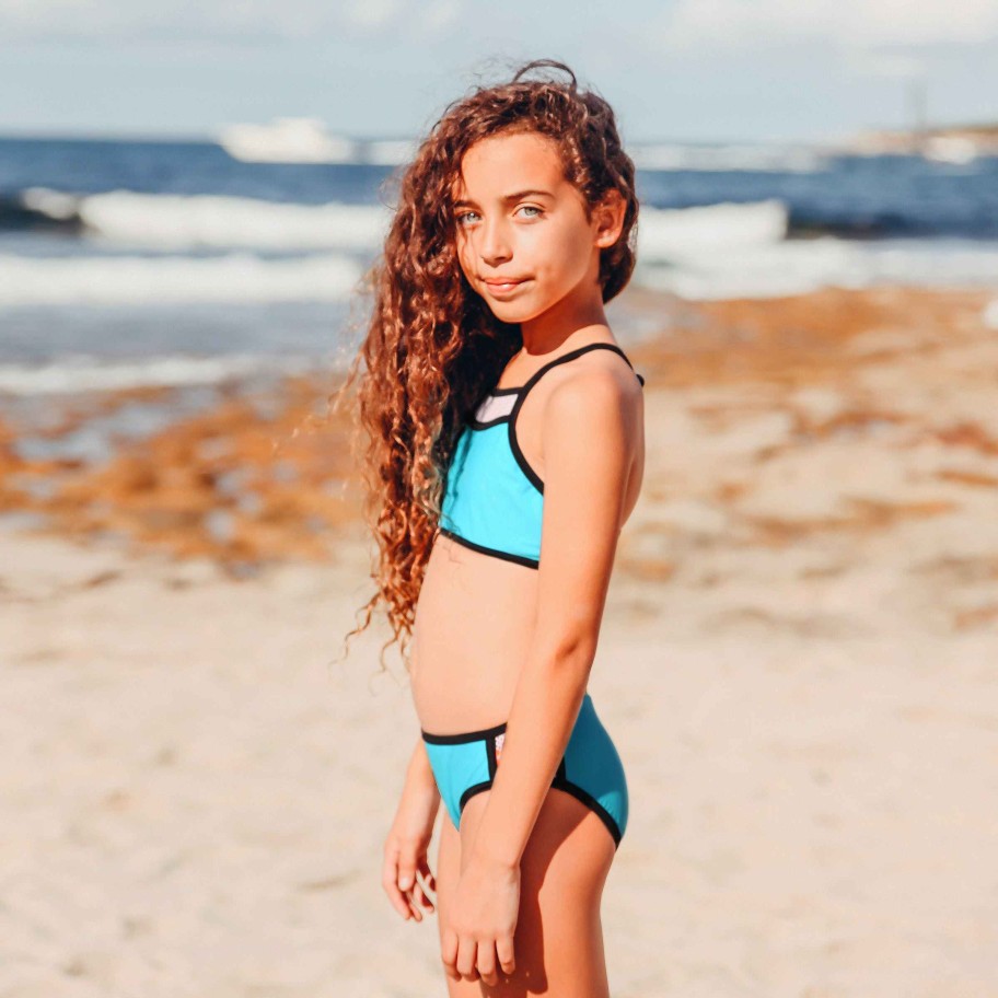 Sista ( Girls Sizes 8-16 ) Salty Ink Bikini | 1150 Coco Palms Plain Bikini