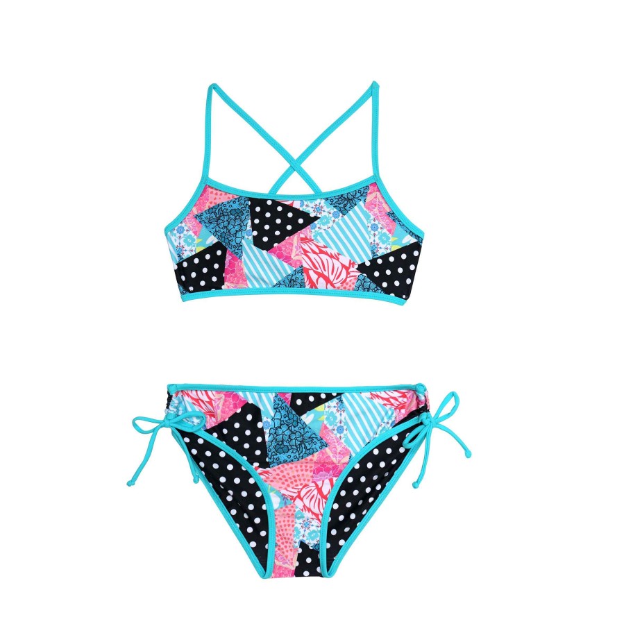 Sista ( Girls Sizes 8-16 ) Salty Ink Bikini | 1334 South Beach Reversible Bikini Blue