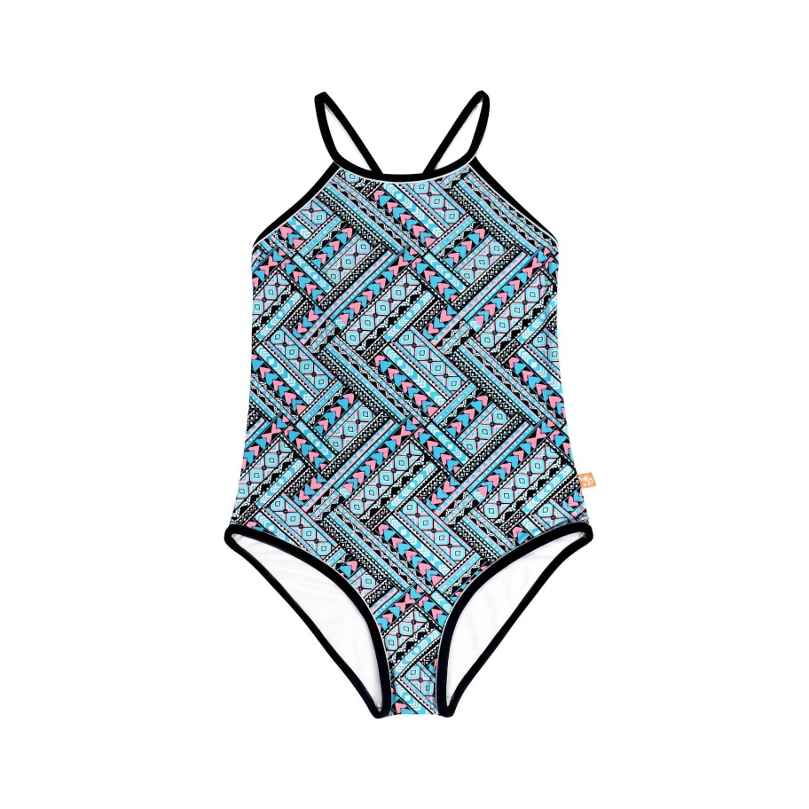 Sista ( Girls Sizes 8-16 ) Salty Ink One Piece | 1343 Tribe Tank Geo