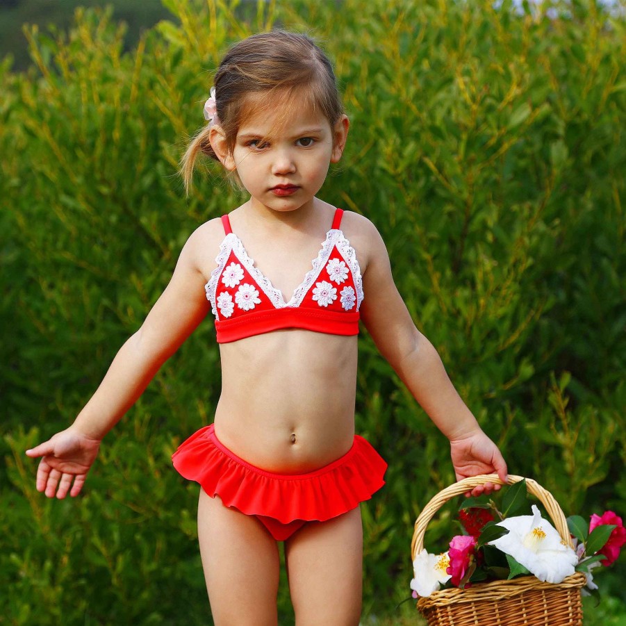 Lil Sista ( Girls Sizes 00-7 ) Salty Ink Bikini | 109 Miss Daisy Tri Bikini