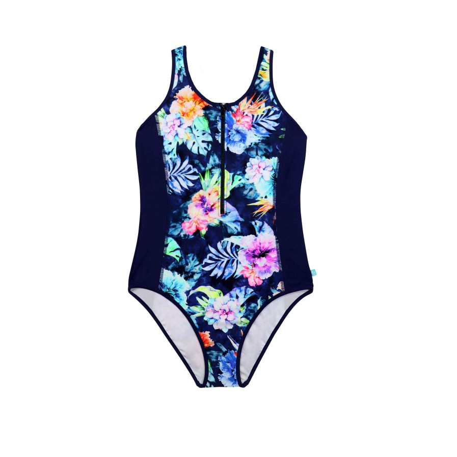 Ladies ( Sizes 6-18 ) Salty Ink One Piece | 2013 Bahama Zip Tank Navy Bahama