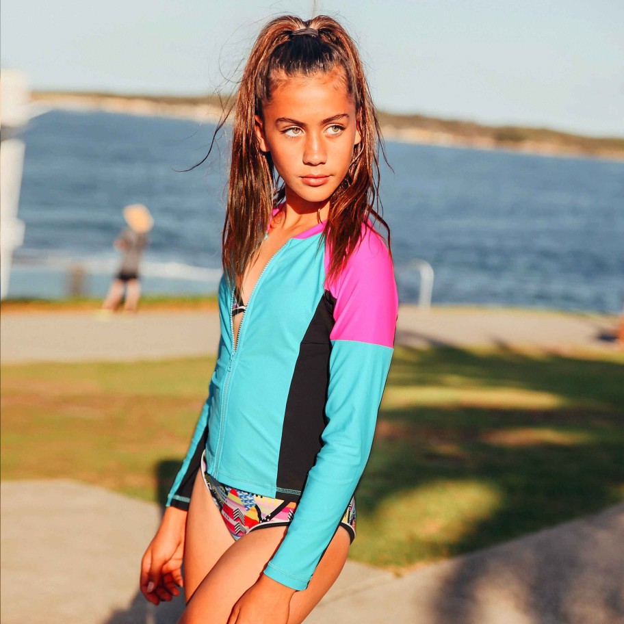 Sista ( Girls Sizes 8-16 ) Salty Ink Rashvest | 1126 Salty Long Sleeve Rashvest