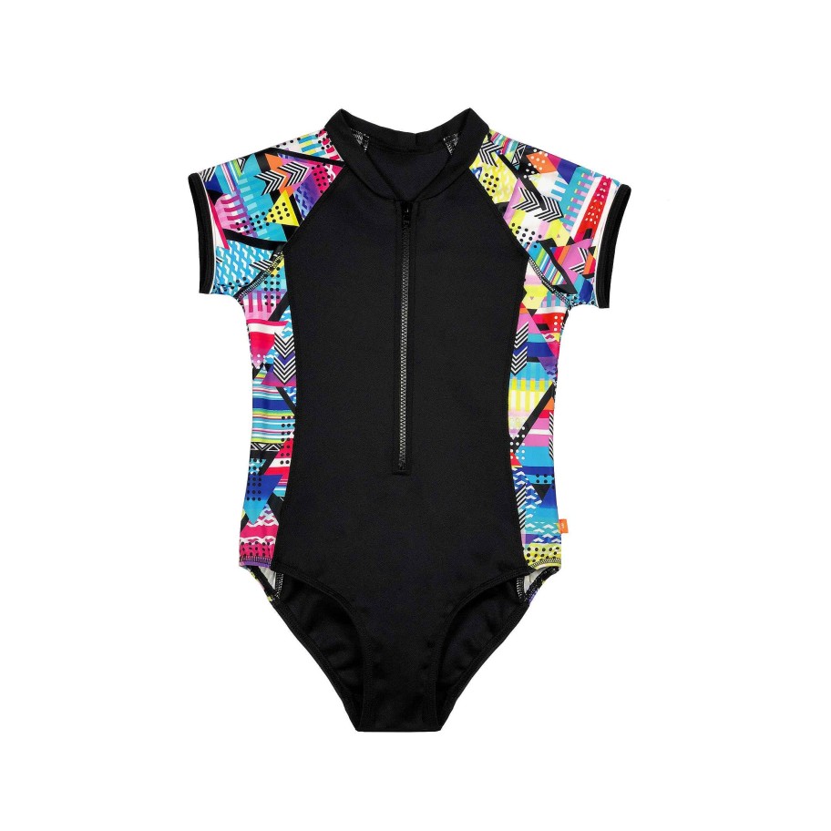 Sista ( Girls Sizes 8-16 ) Salty Ink Surf Suit | 1160 Cosmik Girl Surf Suit Geo