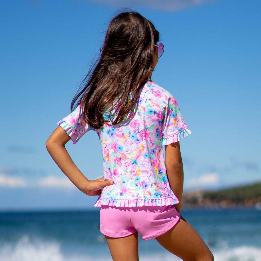 Lil Sista ( Girls Sizes 00-7 ) Salty Ink Rashvest Set | 1386 Miss Er Short Sleeve Sunvest Set Dream