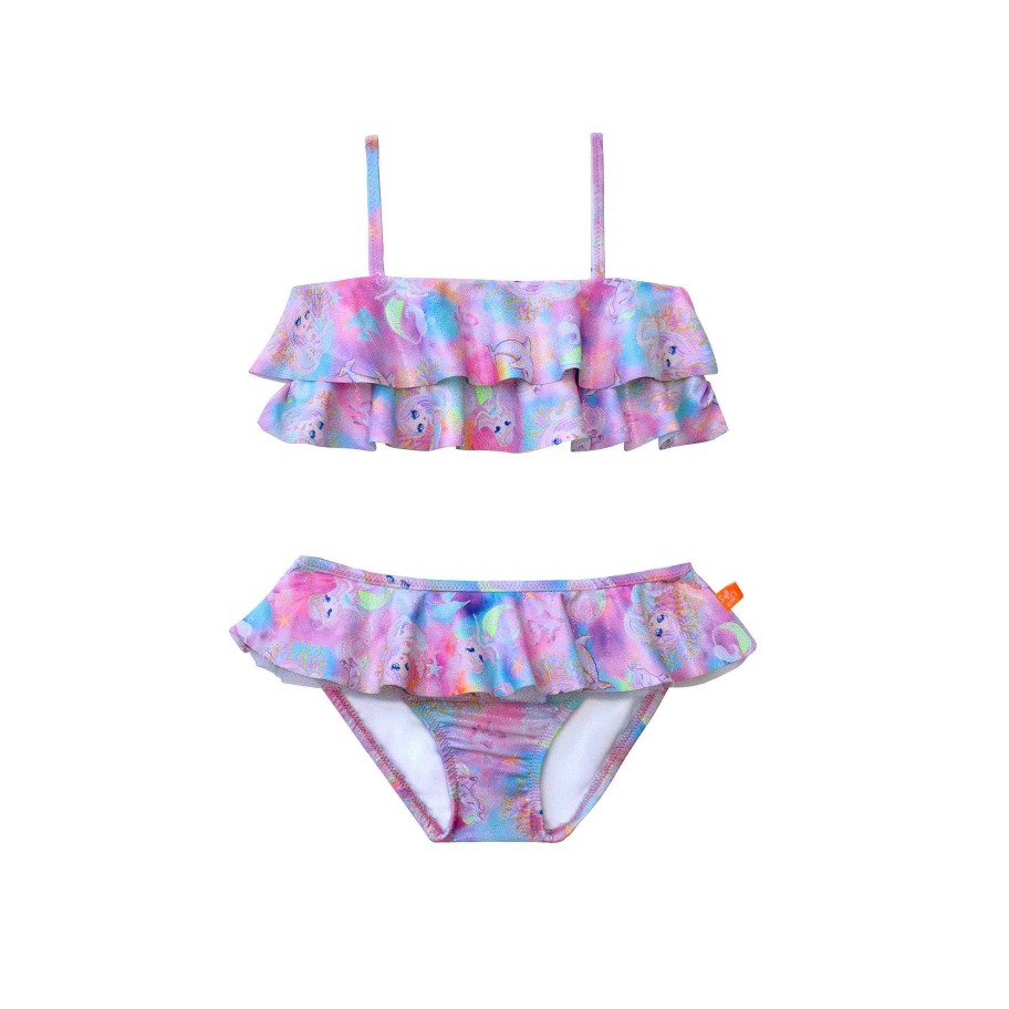 Lil Sista ( Girls Sizes 00-7 ) Salty Ink Bikini | 1438 Miss Sea Princess Bikini Pink Sea