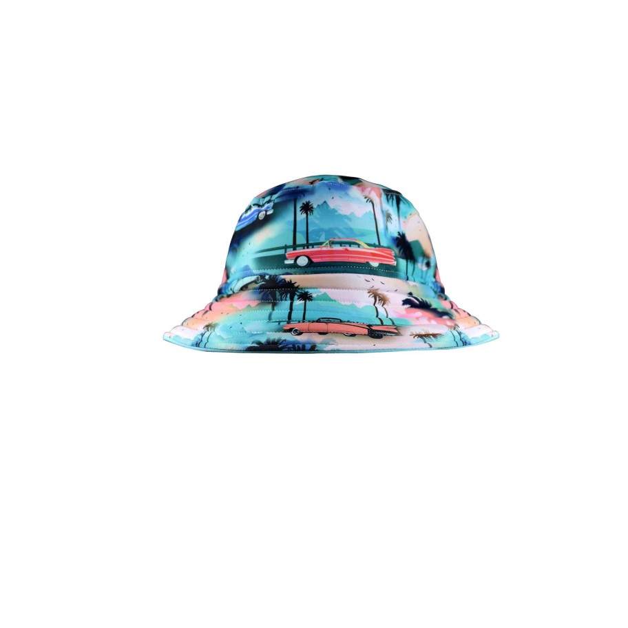 Boys ( Sizes 00-12) Salty Ink Swim Hat | 404 Boulevarde Sunhat Sunset