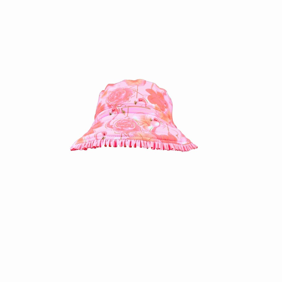 Lil Sista ( Girls Sizes 00-7 ) Salty Ink Swim Hat | 1172 Miss Sunhat Flamingo