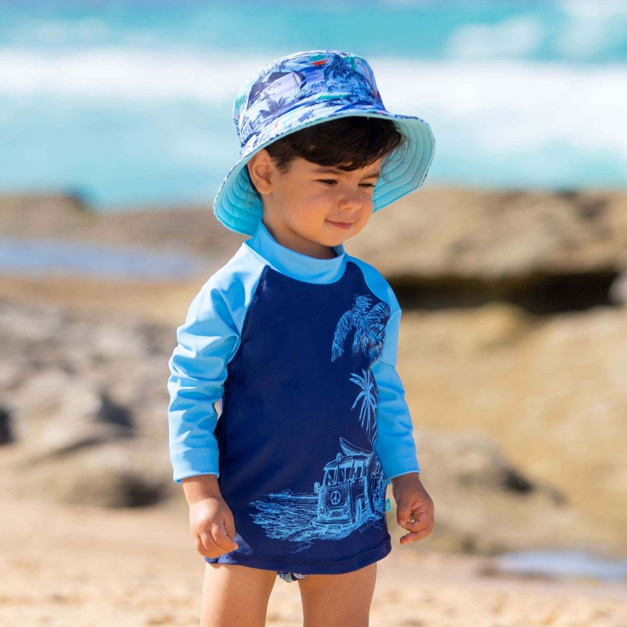 Boys ( Sizes 00-12) Salty Ink Rashvest | 407 Vintage Surf Long Sleeve Rashvest